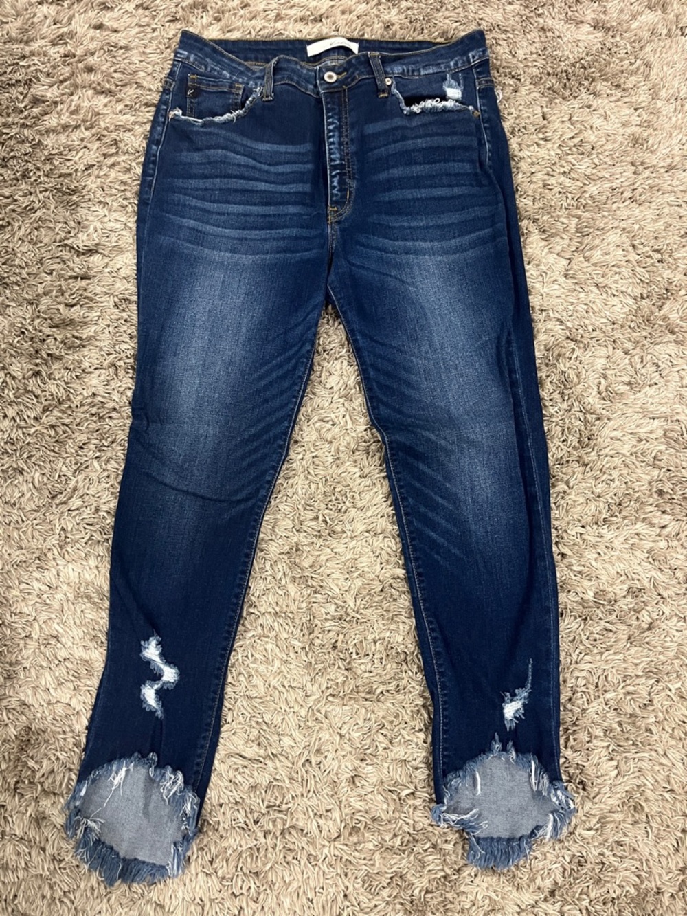 KanCan Dark Indigo Distressed Skinny Jeans